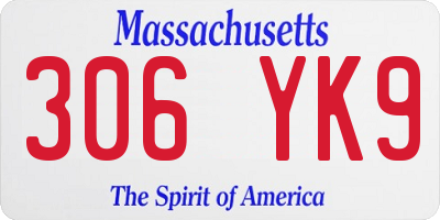 MA license plate 306YK9