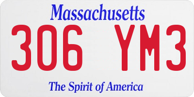 MA license plate 306YM3
