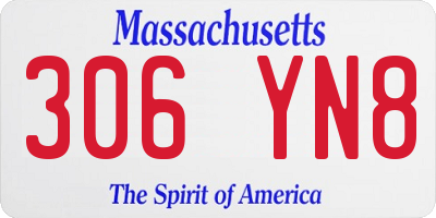 MA license plate 306YN8