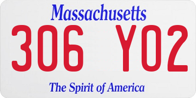 MA license plate 306YO2