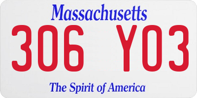 MA license plate 306YO3