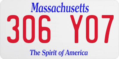 MA license plate 306YO7