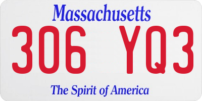 MA license plate 306YQ3