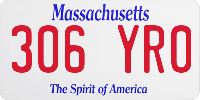 MA license plate 306YR0