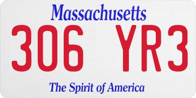 MA license plate 306YR3