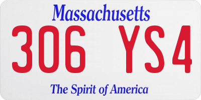 MA license plate 306YS4