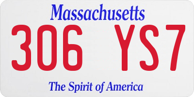 MA license plate 306YS7