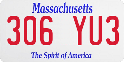 MA license plate 306YU3