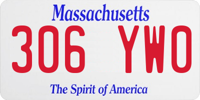 MA license plate 306YW0