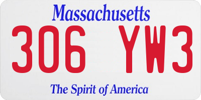 MA license plate 306YW3