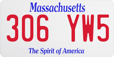 MA license plate 306YW5