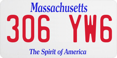 MA license plate 306YW6