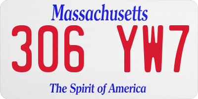 MA license plate 306YW7