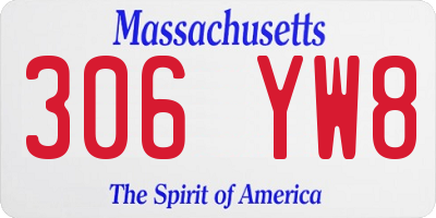 MA license plate 306YW8