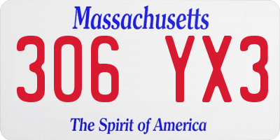 MA license plate 306YX3