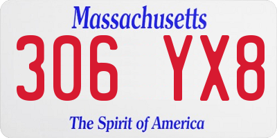 MA license plate 306YX8