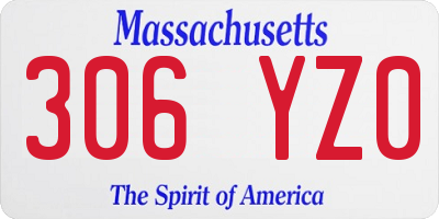 MA license plate 306YZ0