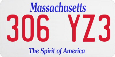 MA license plate 306YZ3