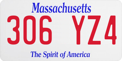 MA license plate 306YZ4