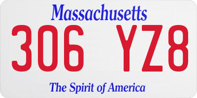 MA license plate 306YZ8
