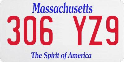 MA license plate 306YZ9