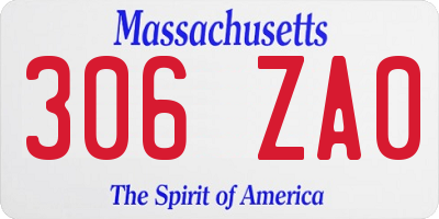 MA license plate 306ZA0