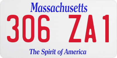 MA license plate 306ZA1