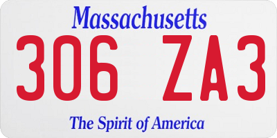 MA license plate 306ZA3