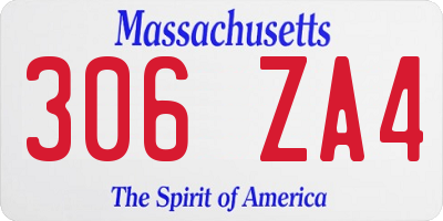 MA license plate 306ZA4