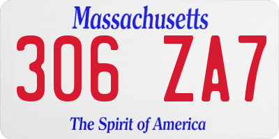 MA license plate 306ZA7