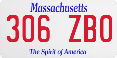 MA license plate 306ZB0