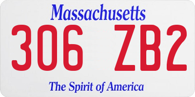 MA license plate 306ZB2