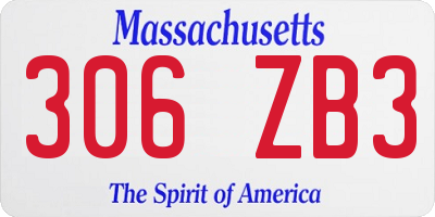 MA license plate 306ZB3