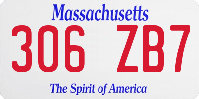 MA license plate 306ZB7