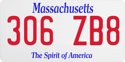 MA license plate 306ZB8