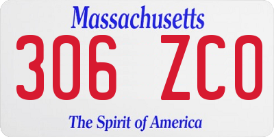 MA license plate 306ZC0