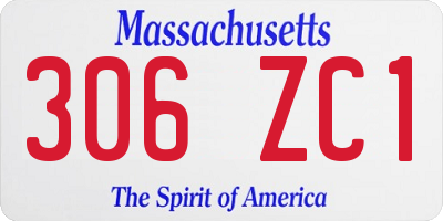 MA license plate 306ZC1