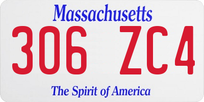 MA license plate 306ZC4