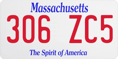MA license plate 306ZC5