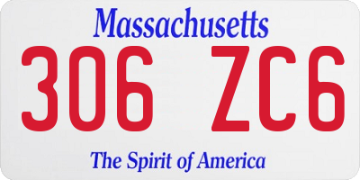 MA license plate 306ZC6