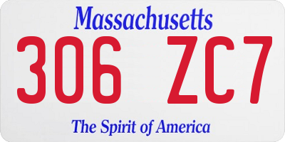 MA license plate 306ZC7