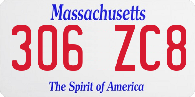 MA license plate 306ZC8