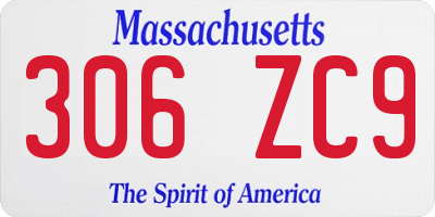 MA license plate 306ZC9