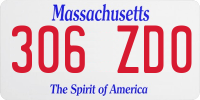 MA license plate 306ZD0
