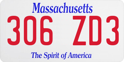 MA license plate 306ZD3