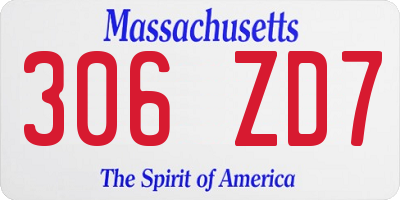 MA license plate 306ZD7