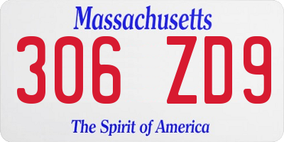 MA license plate 306ZD9