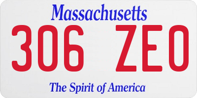 MA license plate 306ZE0