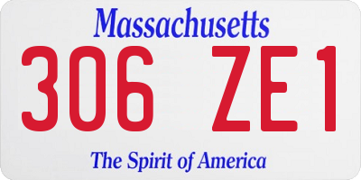 MA license plate 306ZE1