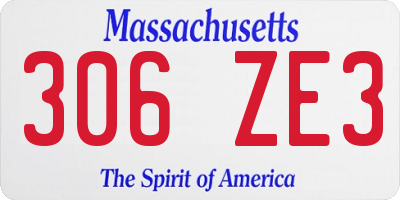 MA license plate 306ZE3